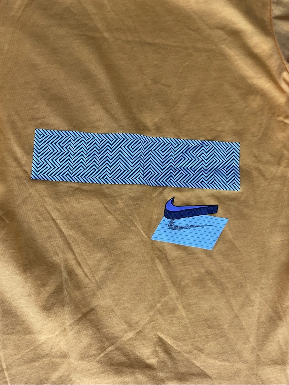 Nike Kids Yellow Long-Sleeve Tee with Blue Floral Cutouts